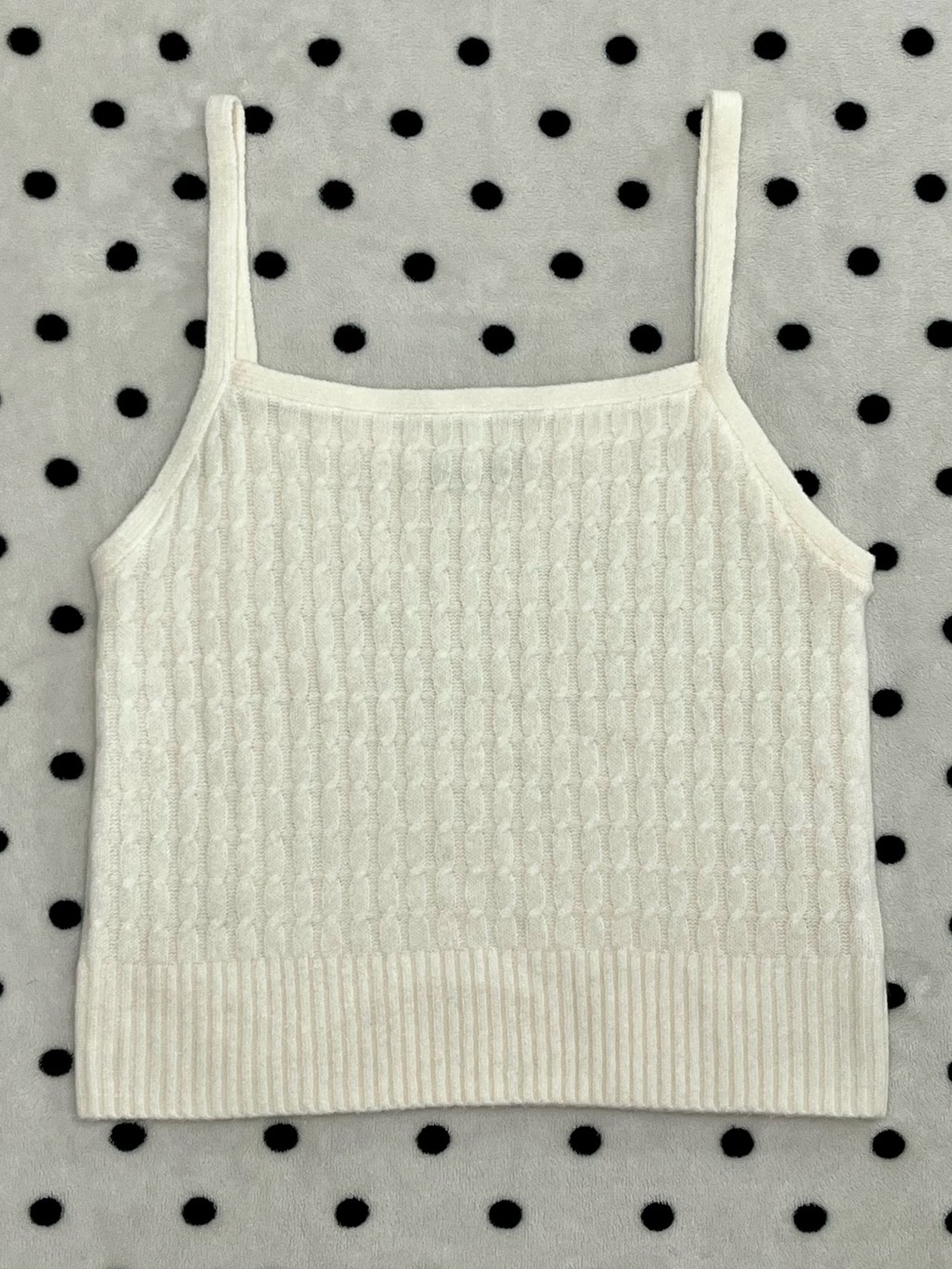 Abercrombie & Fitch White Cable Knit Sweater Cami Top Size M